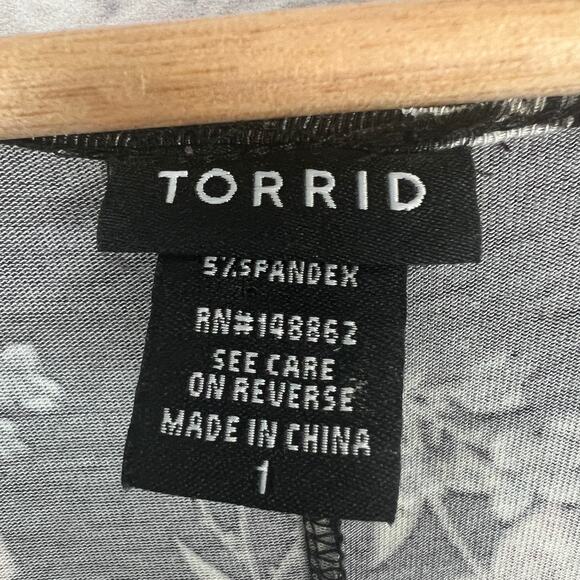 Torrid Womens 1X Boho Floral Feminine Peasant Empire Waist Flutter Sleeve Tunic - Picture 6 of 11